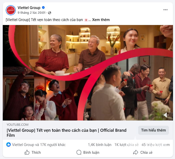 Phim thương hiệu Viettel lan tỏa mạnh mẽ với hơn 45 triệu lượt xem trong 10 ngày